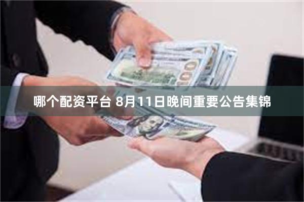 哪个配资平台 8月11日晚间重要公告集锦
