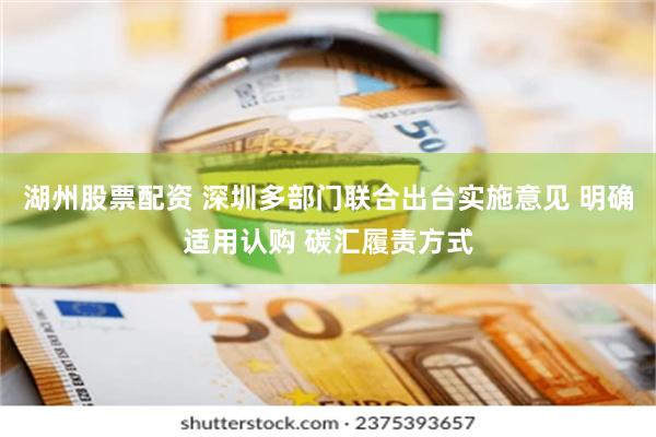 湖州股票配资 深圳多部门联合出台实施意见 明确适用认购 碳汇履责方式